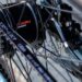 A close view of a belt drive on an electric bike