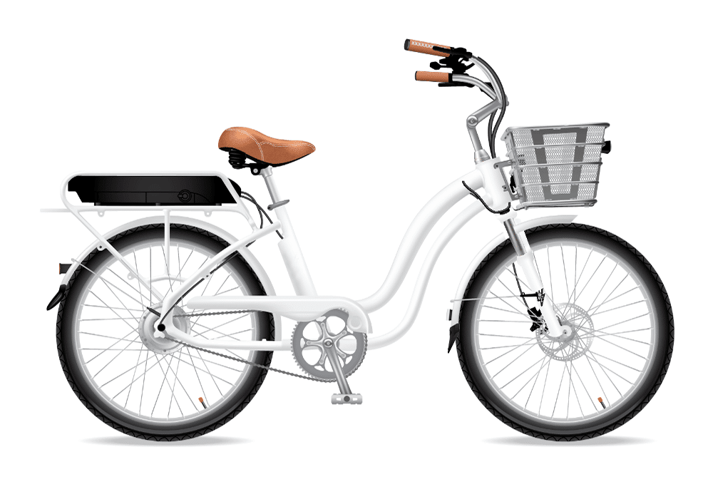 A side view of Model S Electric Bike Company Beach Cruiser Electric Bike