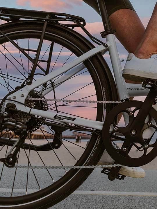 A view of a bike wheel