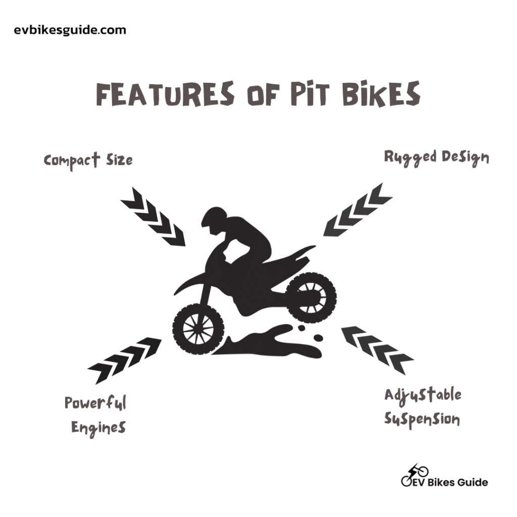 A graphical representation of some of the features of pit bikes ( )